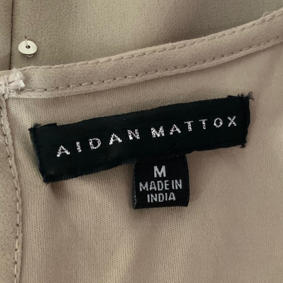 AIDAN MATTOX SEQUIN BEADED FORMAL WEDDING NUDE TANK SIZE M - Picture 8 of 10